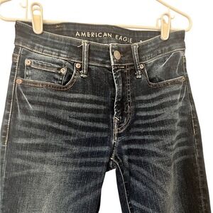 American Eagle Ne(x)t Level Flex Dark Wash Skinny Jeans 28x30 Whiskered Stretch